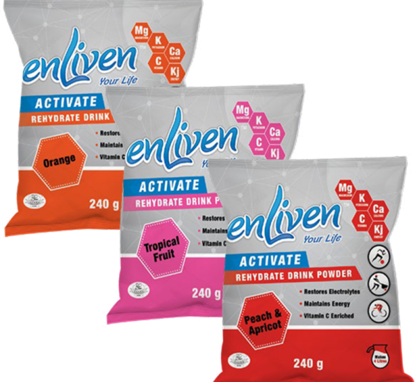 Enliven Rehydrate Powder Drink<br> 240g Sachet - Makes 4 Litres</br>